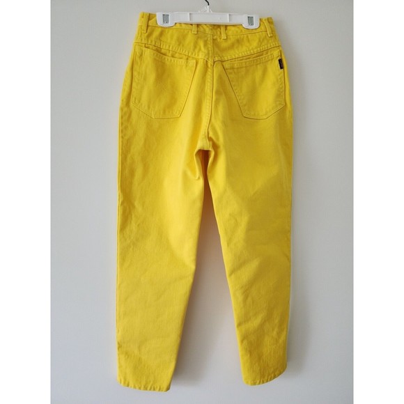 Vintage Ivy Brown Womens Cotton High Waist Mom Jeans Size 8 Yellow Made in USA - Picture 3 of 13